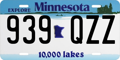 MN license plate 939QZZ