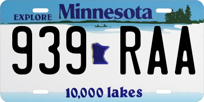MN license plate 939RAA