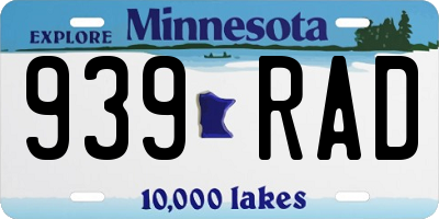 MN license plate 939RAD