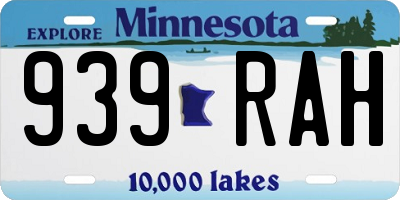 MN license plate 939RAH
