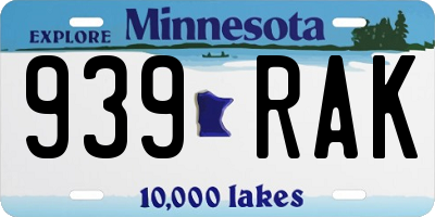 MN license plate 939RAK