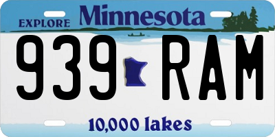 MN license plate 939RAM