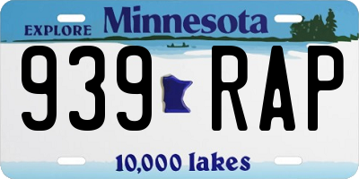 MN license plate 939RAP