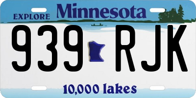 MN license plate 939RJK
