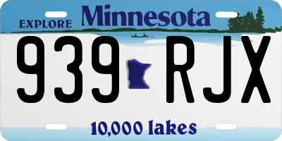 MN license plate 939RJX