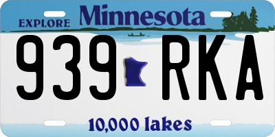 MN license plate 939RKA