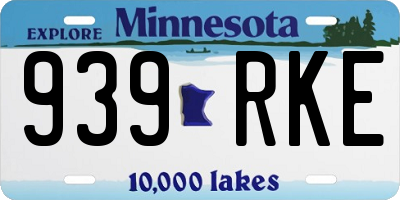 MN license plate 939RKE