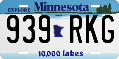 MN license plate 939RKG