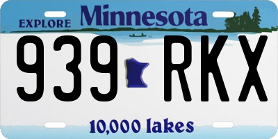 MN license plate 939RKX