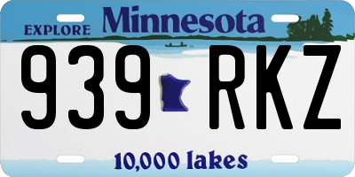 MN license plate 939RKZ