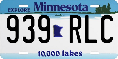 MN license plate 939RLC