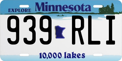 MN license plate 939RLI