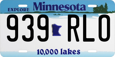 MN license plate 939RLO