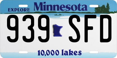 MN license plate 939SFD