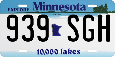 MN license plate 939SGH