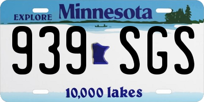 MN license plate 939SGS