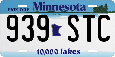 MN license plate 939STC
