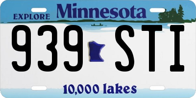 MN license plate 939STI