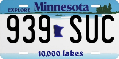 MN license plate 939SUC