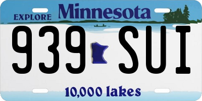 MN license plate 939SUI