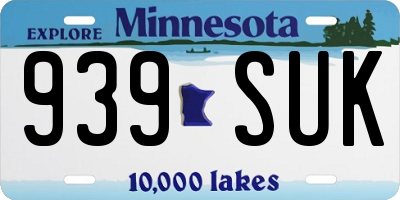 MN license plate 939SUK