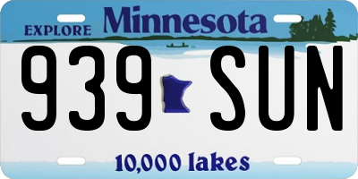 MN license plate 939SUN