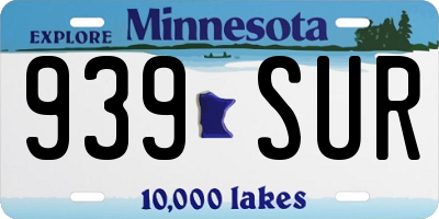 MN license plate 939SUR