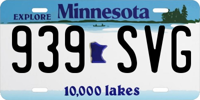 MN license plate 939SVG