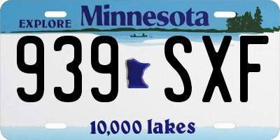 MN license plate 939SXF