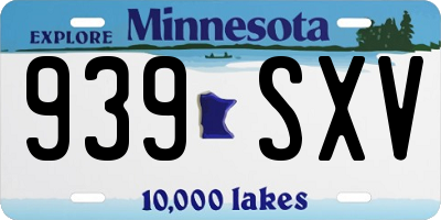 MN license plate 939SXV