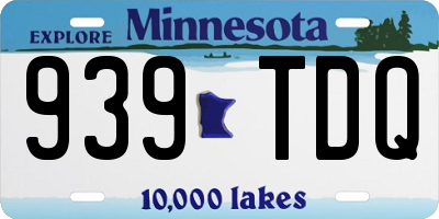 MN license plate 939TDQ