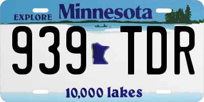 MN license plate 939TDR