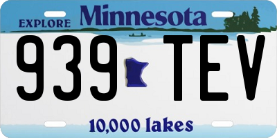 MN license plate 939TEV