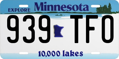 MN license plate 939TFO