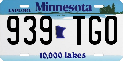 MN license plate 939TGO