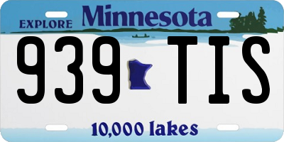 MN license plate 939TIS