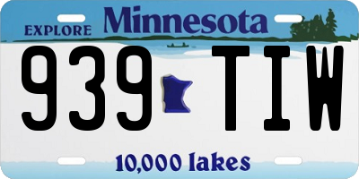 MN license plate 939TIW