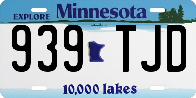 MN license plate 939TJD
