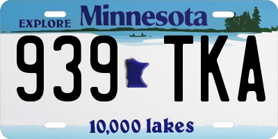 MN license plate 939TKA