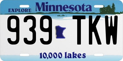 MN license plate 939TKW