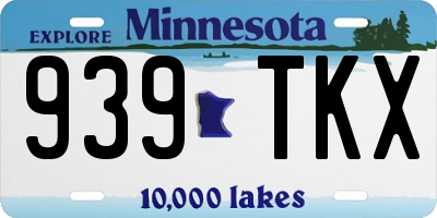 MN license plate 939TKX