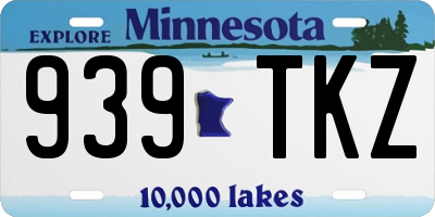 MN license plate 939TKZ