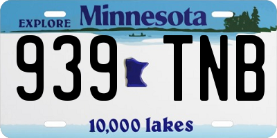 MN license plate 939TNB