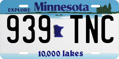 MN license plate 939TNC