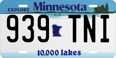 MN license plate 939TNI
