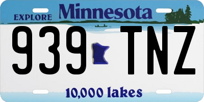 MN license plate 939TNZ