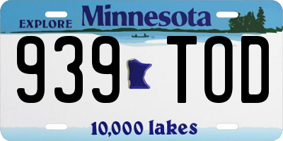 MN license plate 939TOD