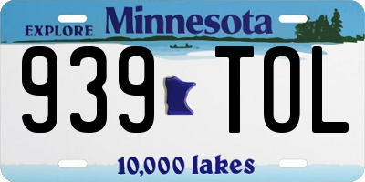 MN license plate 939TOL
