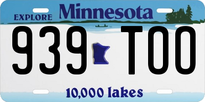 MN license plate 939TOO