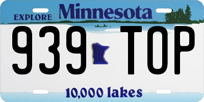 MN license plate 939TOP